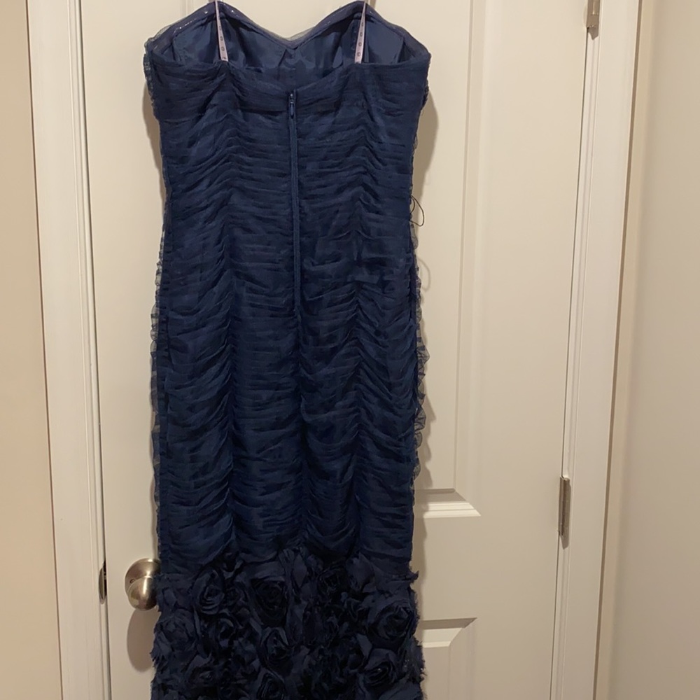 Js Collection, Navy Blue Fishtail Gown , Size 10 - image 4